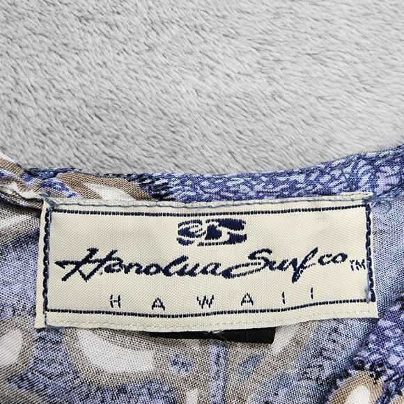 Vintage 90s Honolua Surf Co Dress Womens L Blue Floral Sleeveless A-Line Tank - Picture 3 of 9